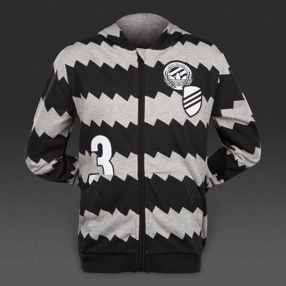 Adidas Originals Soccer Hoodie Medium Grey Heather / Black / White for Boys